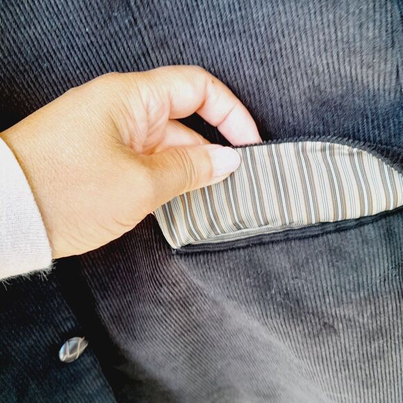 Chaps Blazer Brown Corduroy Solid Sport Coat Jacket Striped Lining sz: 4… - Picture 4 of 10